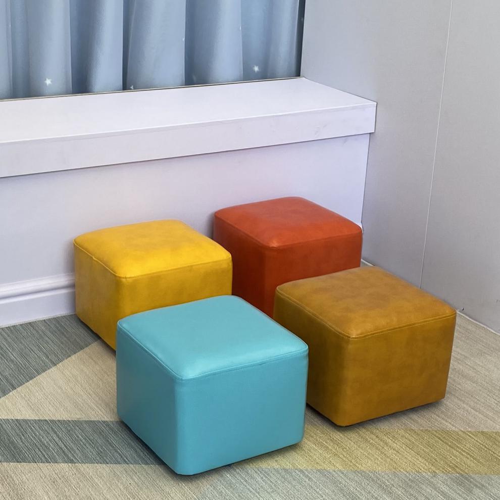 花娣沙发墩皮墩凳沙发凳坐墩 小凳子家用时尚创意方凳客厅沙发皮凳