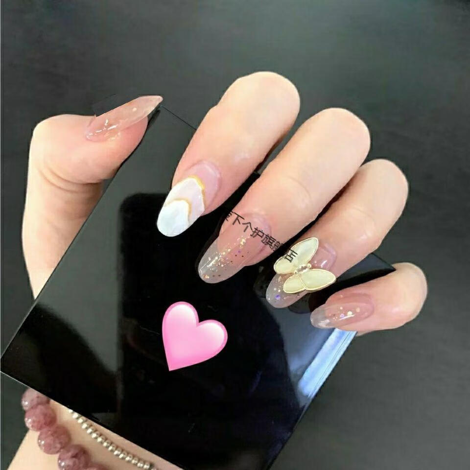 穿戴美甲贴片甲片成品假指甲盖壳手指甲贴长款短款反复摘戴学生r26