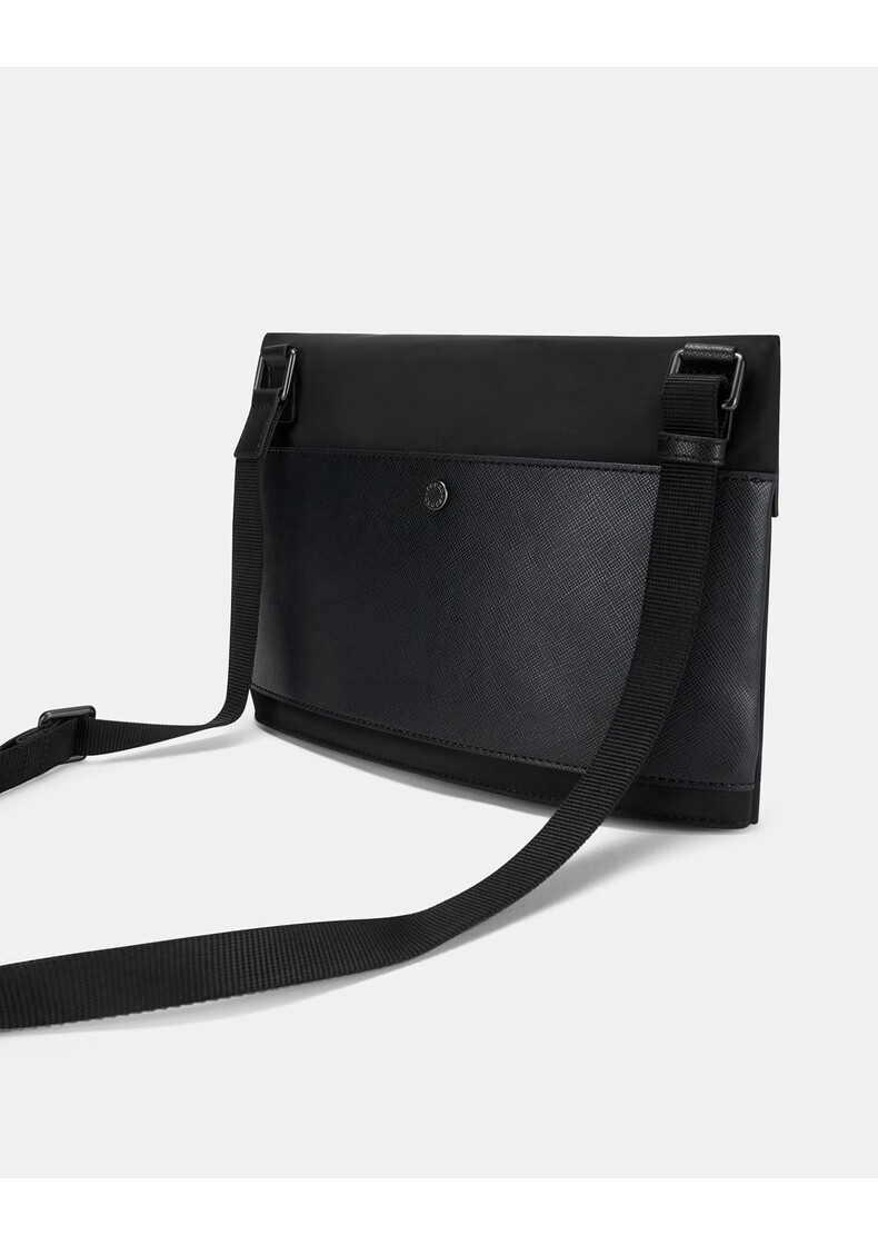 pedro男包男士休闲拉链单肩包 斜挎包机能风胸包 pm2-26320115 黑色 s