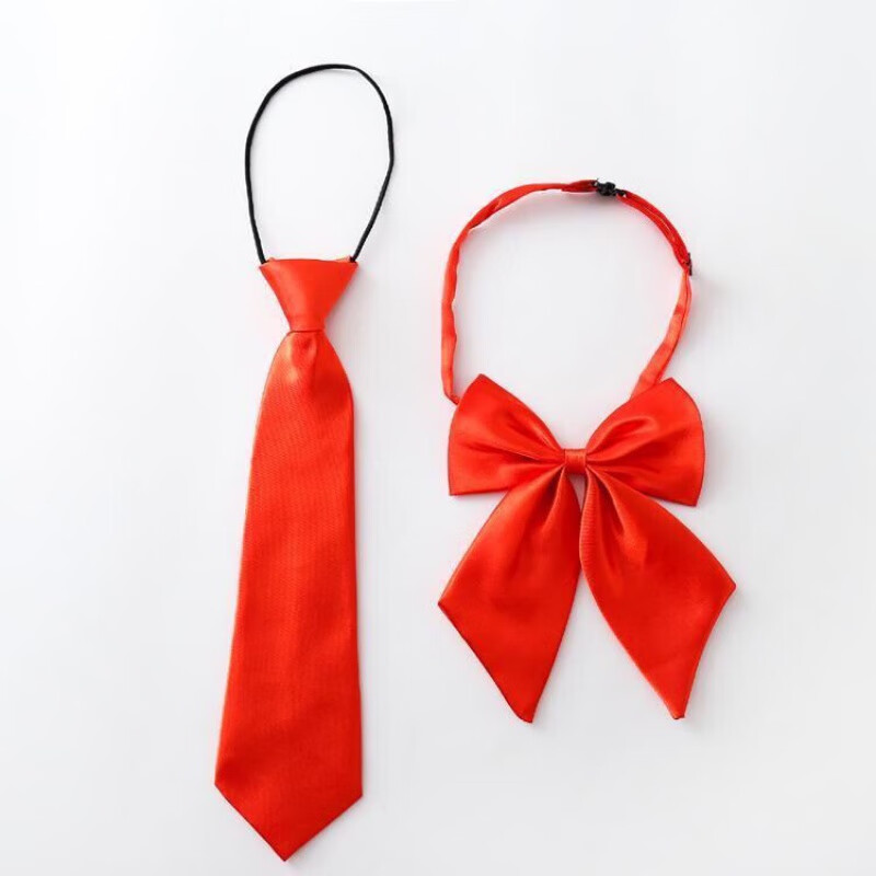 男童领结小学生幼儿园儿童领带领花领结男童女童小孩宝宝纯色酒红大红