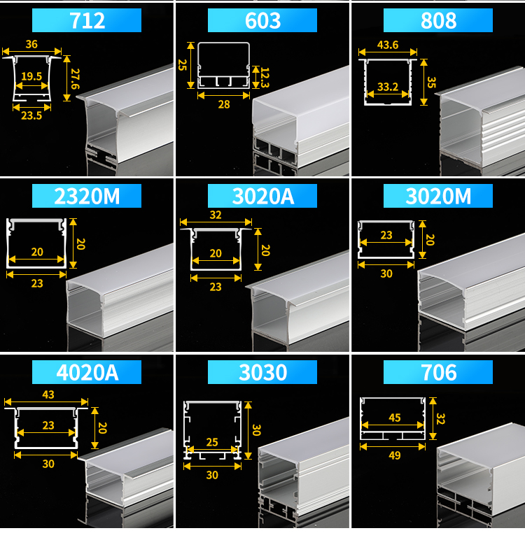 凵型铝槽u型成品灯槽嵌入式石膏板线条灯明装led硬灯条长条尺寸1010不