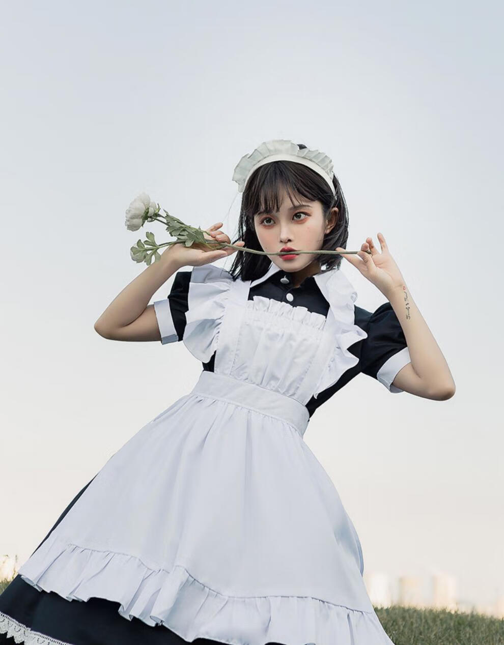 银乔黎【可爱甜美风】日系可爱萝莉连衣裙英式家女仆装日常中长裙动漫