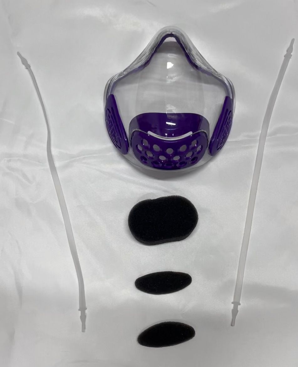 新品透明口罩透明高清唇语口罩蓝色