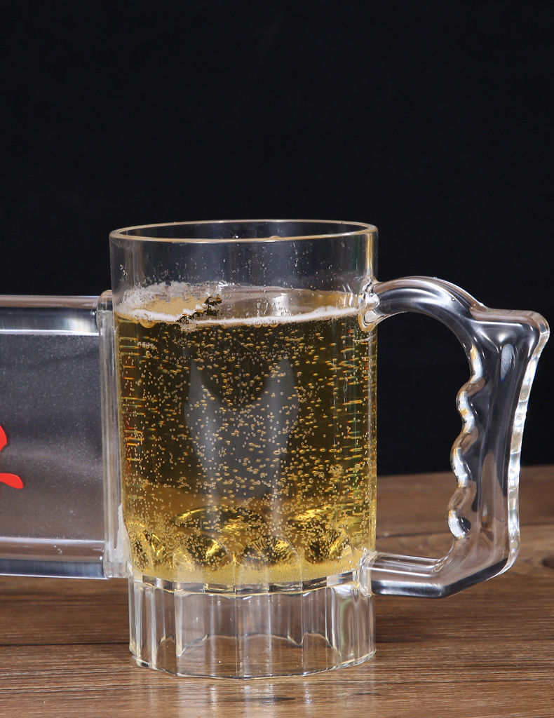 扎啤杯抖音同归于尽杯连体啤酒杯双人同生共死杯防摔ktv兄弟啤酒杯 抖