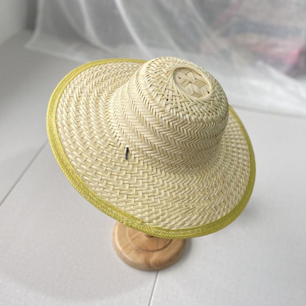 lucaly竹编凉帽竹编帽子农民男农活钓鱼遮阳帽防晒大檐凉帽女出游竹帽