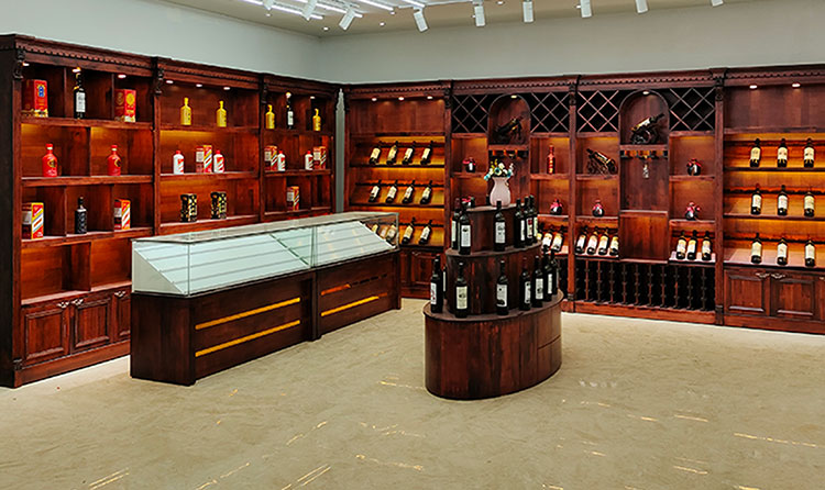 海天力实木红酒柜展示架酒窖酒行商用货架展示架陈列柜白酒庄酒架子