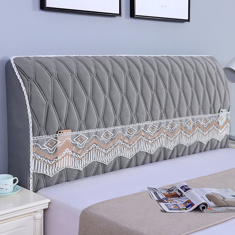 包床头罩床头套防尘罩夹棉加厚实木保护套软包床头柜盖巾布加厚花边款