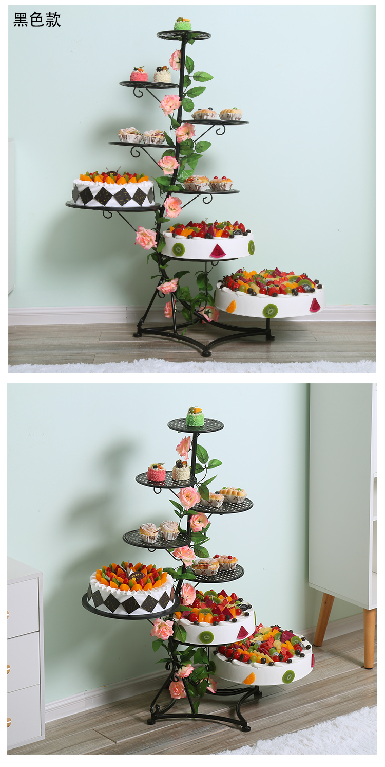 生日蛋糕架多层蛋糕点心摆设架子新款欧式铁艺蛋糕婚礼生日多层蛋糕