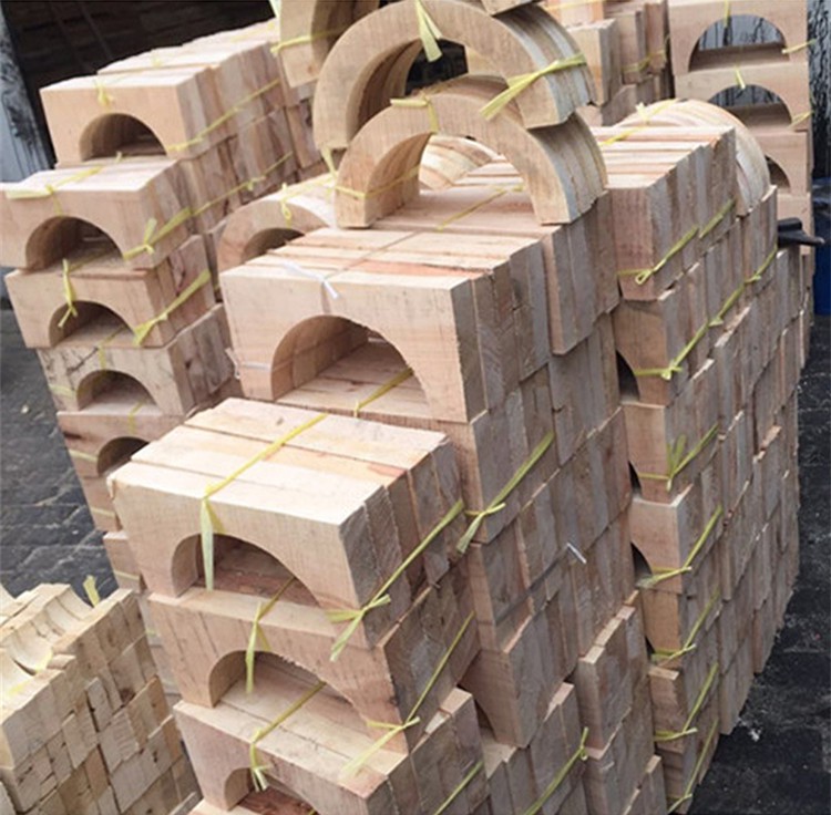 空调木托管道木托木哈夫水管保温垫木橡塑聚氨酯保冷管托铁卡 dn65