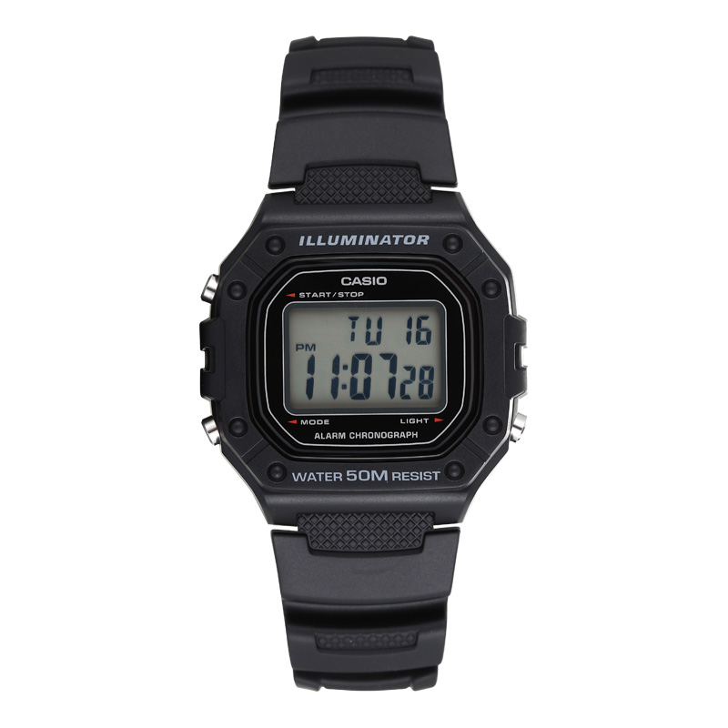 卡西欧海外代购casio手表男女学生中性电子小方块运动时尚方形表w218