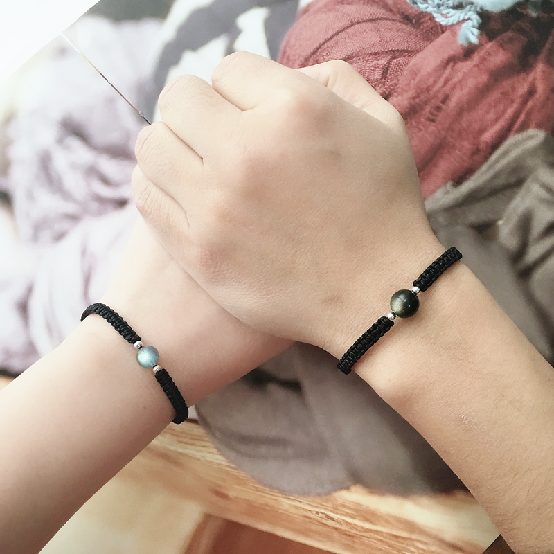 青丝手绳 自编手绳diy材料包情侣玛瑙手工用自己头发编织森系原创水晶