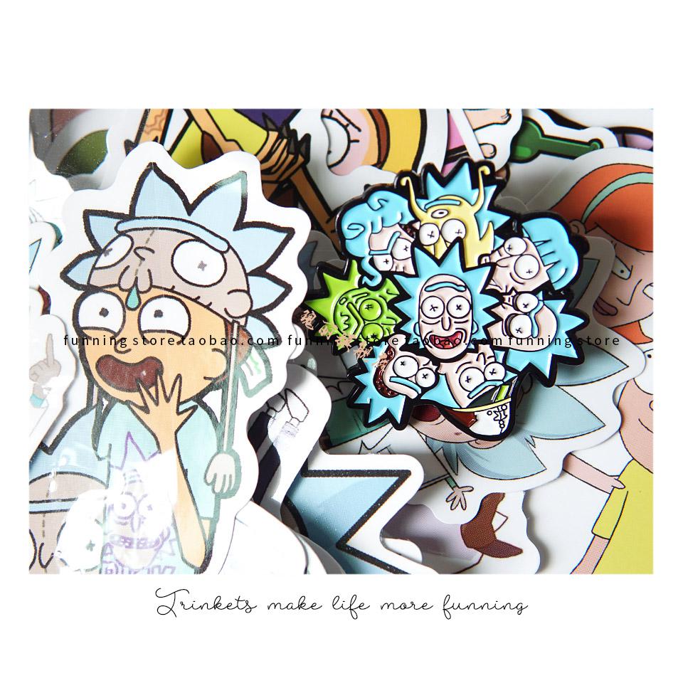 瑞克和莫蒂周边 1002 rick与morty瑞克周边莫蒂卡通金属徽章 酸黄瓜