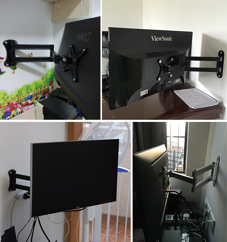 定制通用电脑液晶显示器支架壁挂万向旋转可伸缩电视机挂架可调挂墙架