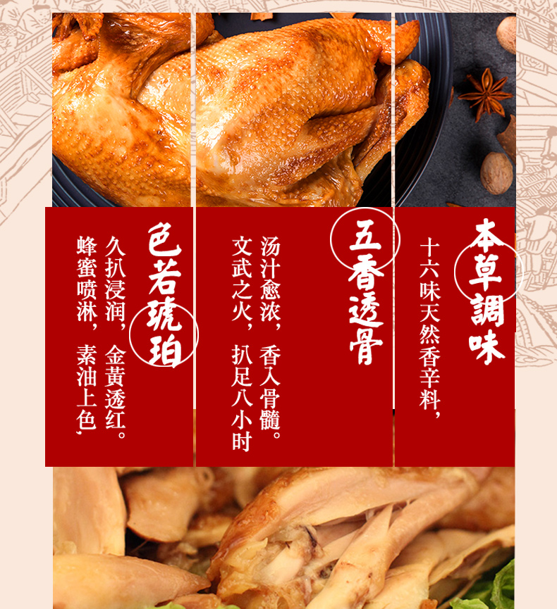 保证】正宗德州扒鸡礼盒礼熟食整鸡五香脱骨600g*6礼箱【图片 价格