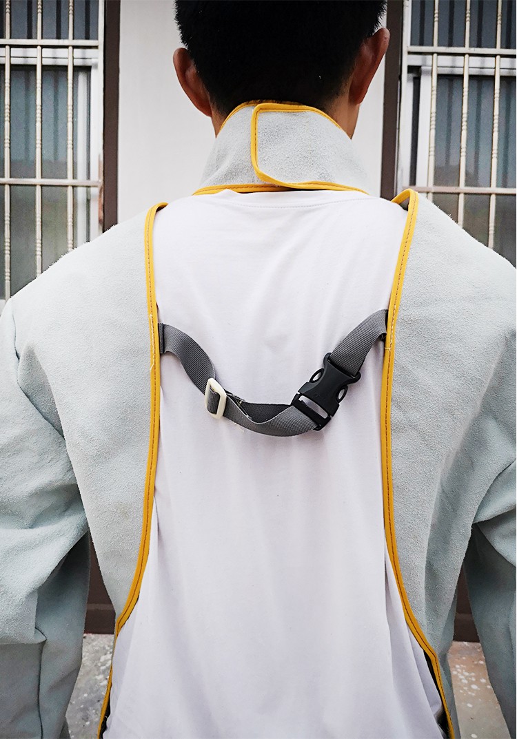 (可开票)氩弧焊防辐射衣服焊工防护牛皮围裙反穿衣电焊工防护用品阻燃