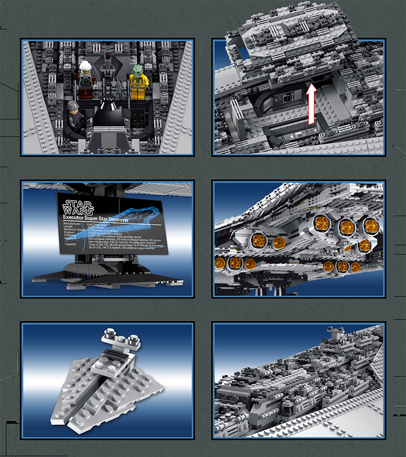 乐高积木歼星舰星球大战moc飞船兼容星球大战星际驱逐舰10221歼