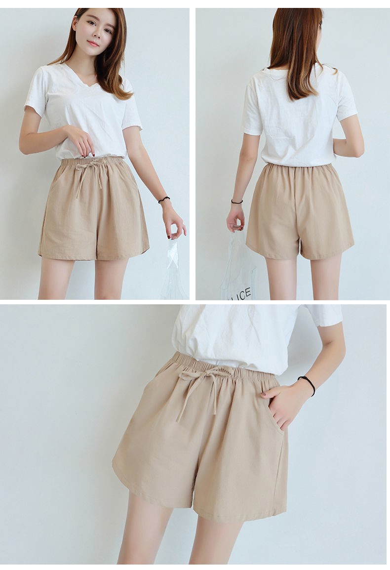 女裤女方便阔腿双头拉链棉麻户外情侣裤外穿开档3分裤开裆黑色s80100