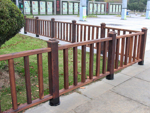 庭院护栏阳台露台道路草坪碳化木栅栏木护栏木栏杆-布兰格迪 护栏【12