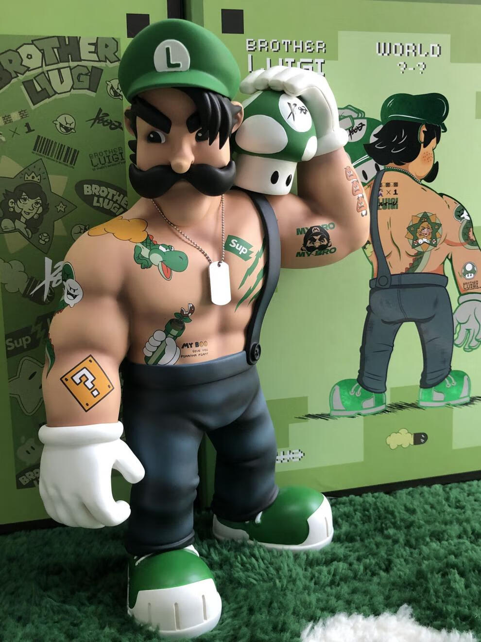 肌肉马里奥路易吉潮玩gk摆件社会人设计限量收藏男女潮流礼物 小丑