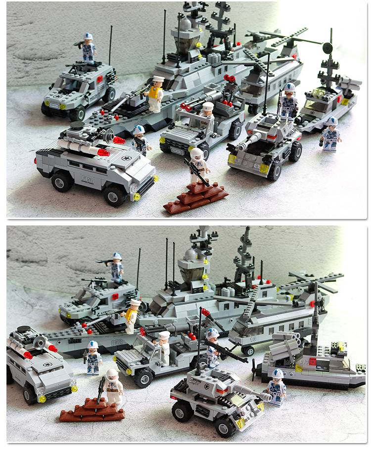 【七夕礼物】儿童装甲车乐高积木男孩子9军事6警察系列6拼装玩具8岁10