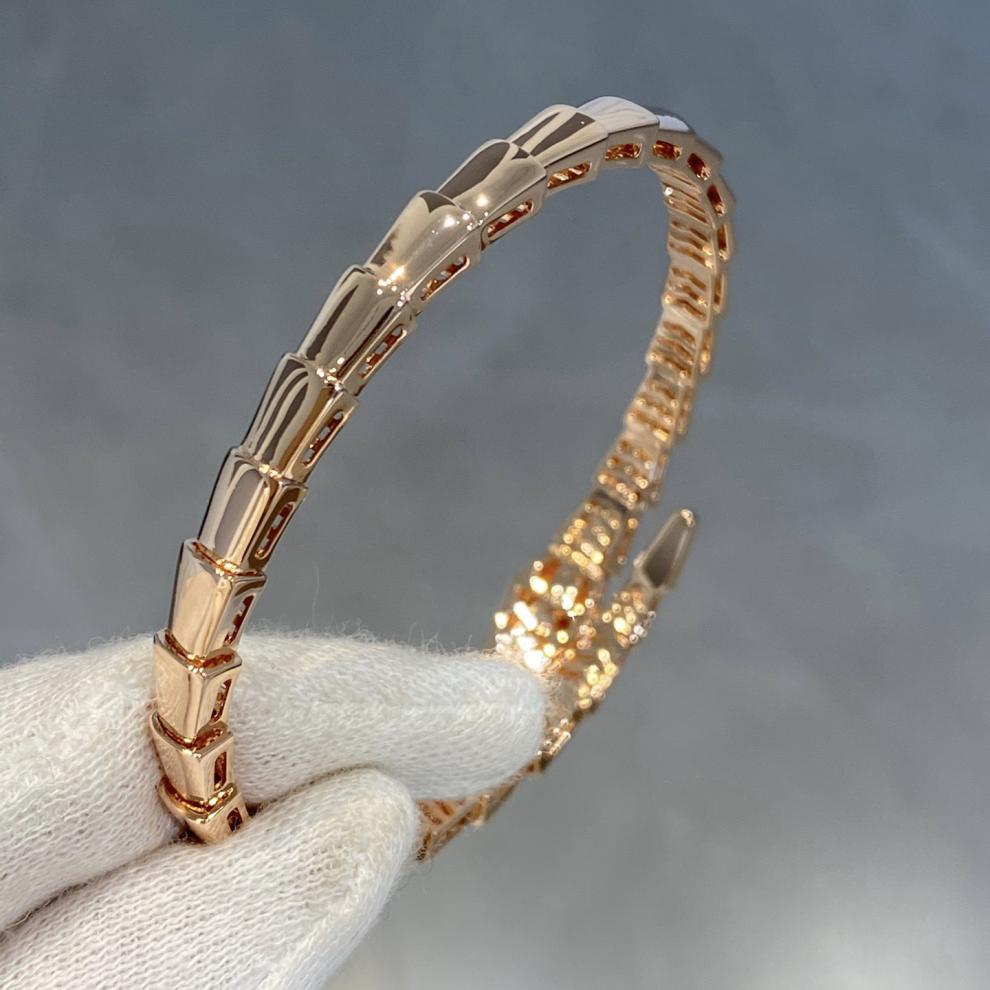 ck轻奢品牌蛇骨手镯女轻奢蛇形蛇头18玫瑰金小众设计时尚简约手环520