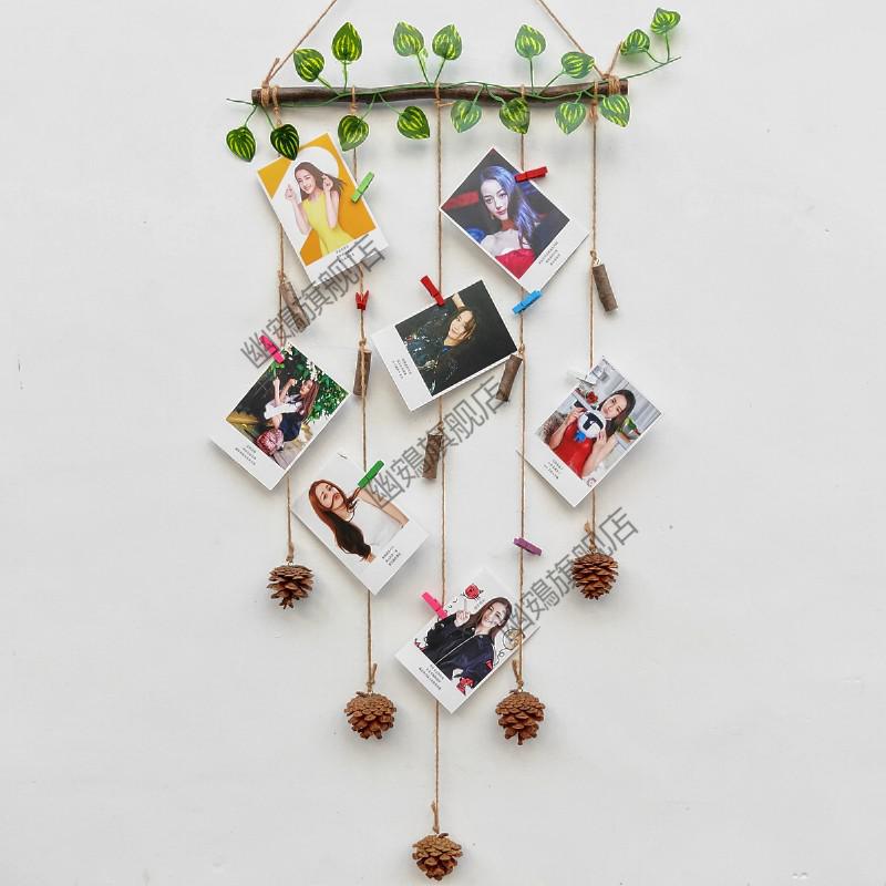 2022新款相片墙照片墙装饰壁饰挂照片创意手工干树枝麻绳照片墙田园