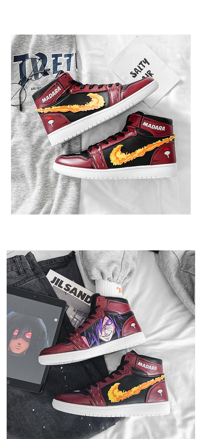 耐克nike动漫联名火影忍者aj宇智波斑仙人模式青少年学生空军一号高帮