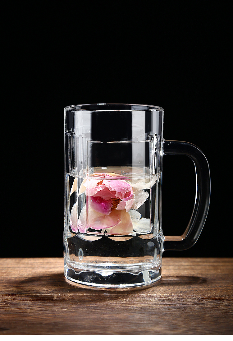 杯子水杯套装啤酒杯扎啤杯泡茶手柄大容量加厚4号带把茶杯550ml2只装