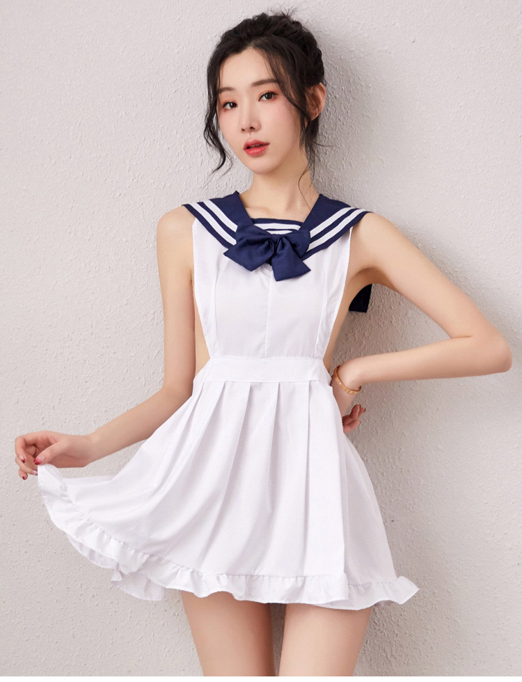 情趣内衣性感水手服女cos睡裙女护制服诱惑蕾丝网纱镂空开档透明睡衣