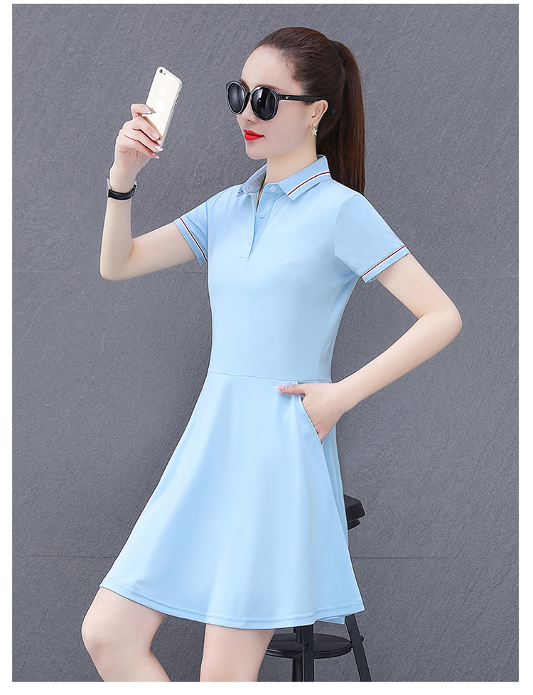 运动连衣裙女夏薄款有口袋2021年显瘦透气速干休闲羽毛球网球裙子定制