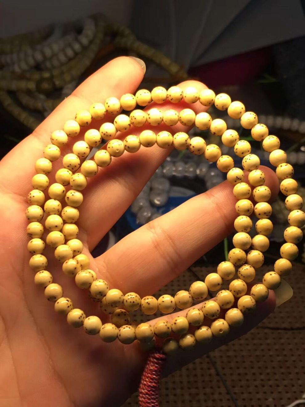 静黛海南原生态星月菩提子陈籽35超小迷你版216颗佛珠高密男女士手链