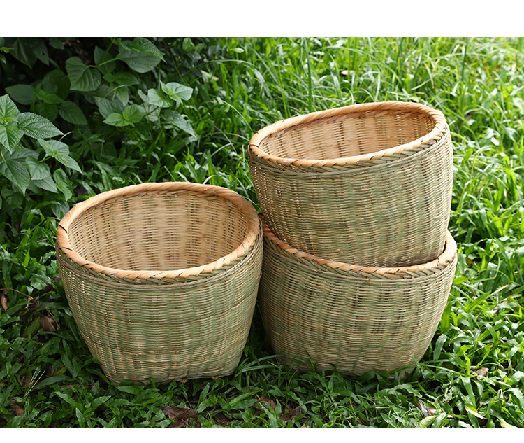 竹筐竹编大号箩筐淘米箩粮食收纳筐农家喜事竹篓簸箕竹篮竹编制品享动