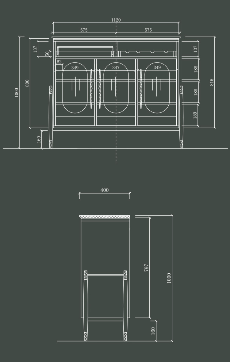 大理石现代创意餐边柜轻奢储物茶水柜餐厅多功能收纳柜玄关柜单门
