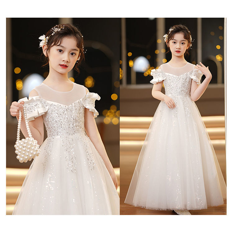 六一儿童节礼物花童礼服女夏季白纱裙女童演出服装公主裙女孩子812岁