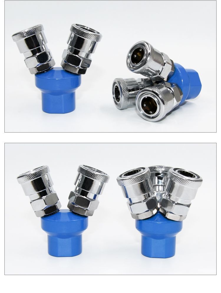 【精选】c式气动快速接头圆三通空压机气泵配件气管快插圆二通气管公