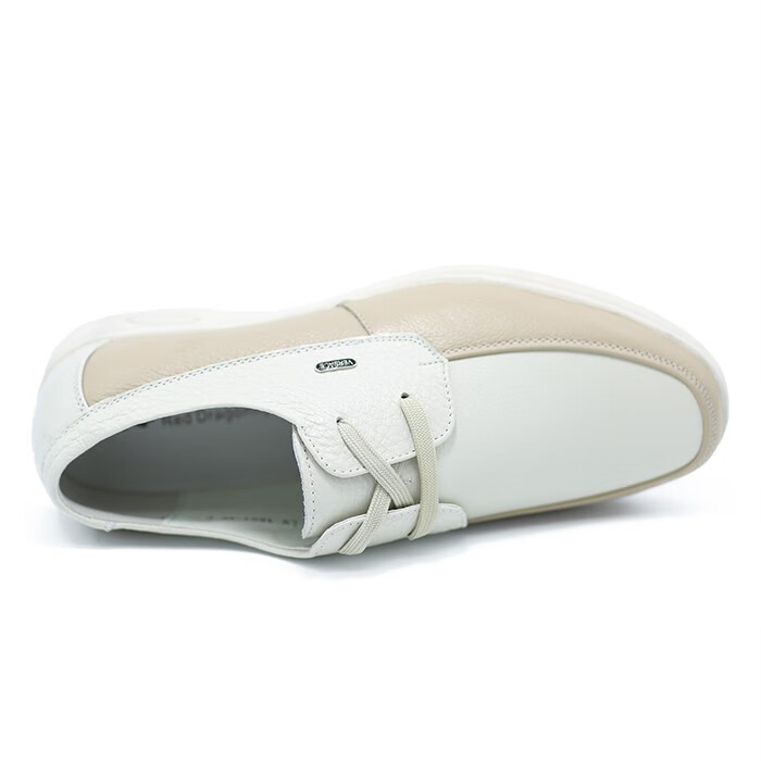 男皮浅色米色鞋软底透气男鞋子h19米白色1801偏大一码请拍小一码37