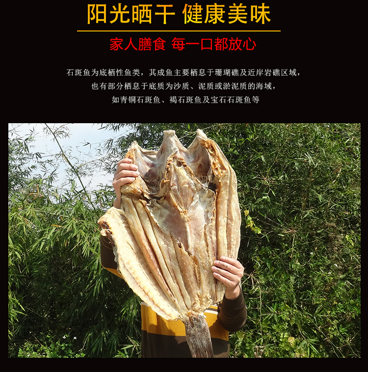 4斤石斑鱼干广东海鲜特产风晒干鲙鱼咸鱼干龙趸鱼海产品干货