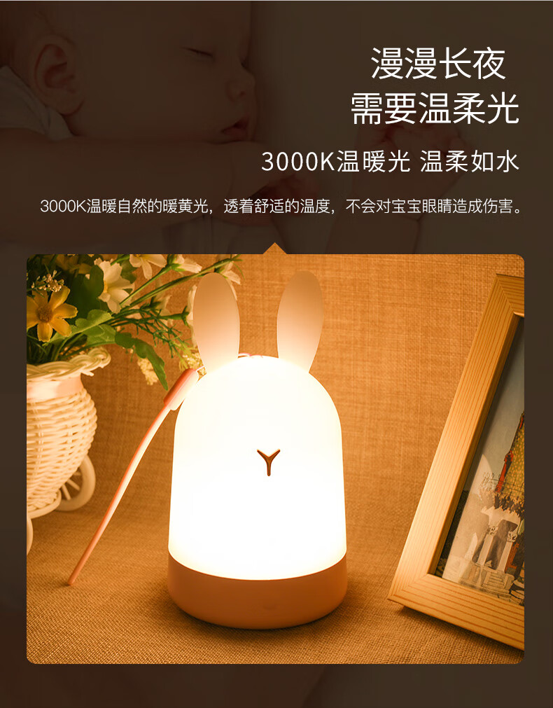 夜明灯感应照明智能人体感应led小夜灯usb充电床头过道卧室睡眠感应灯
