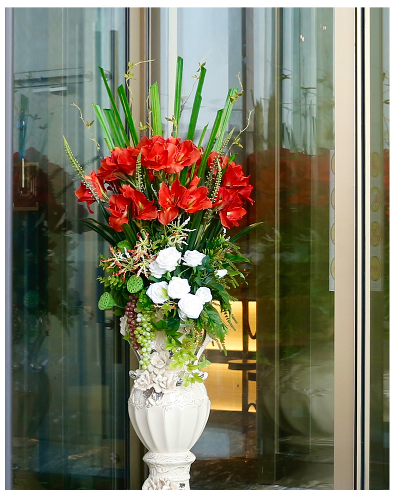 大堂大厅摆件装饰落地大型室内摆设泰锦瑞 j款花艺套装(含花瓶)【图片