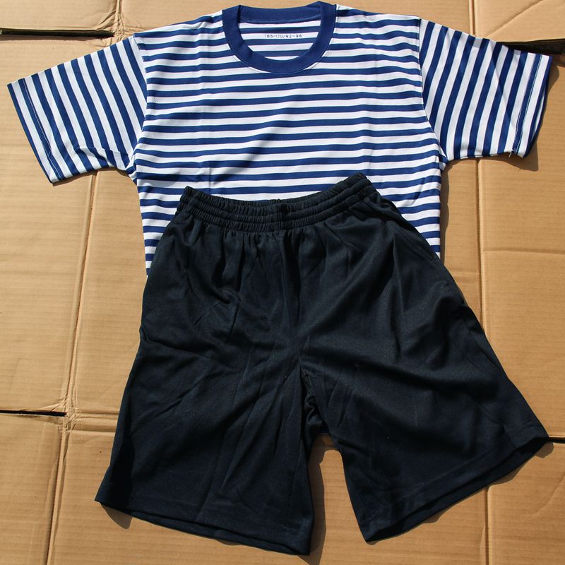 海魂衫套装男夏季条纹体能服条纹上衣半袖海短袖体能训练军t海军衣服