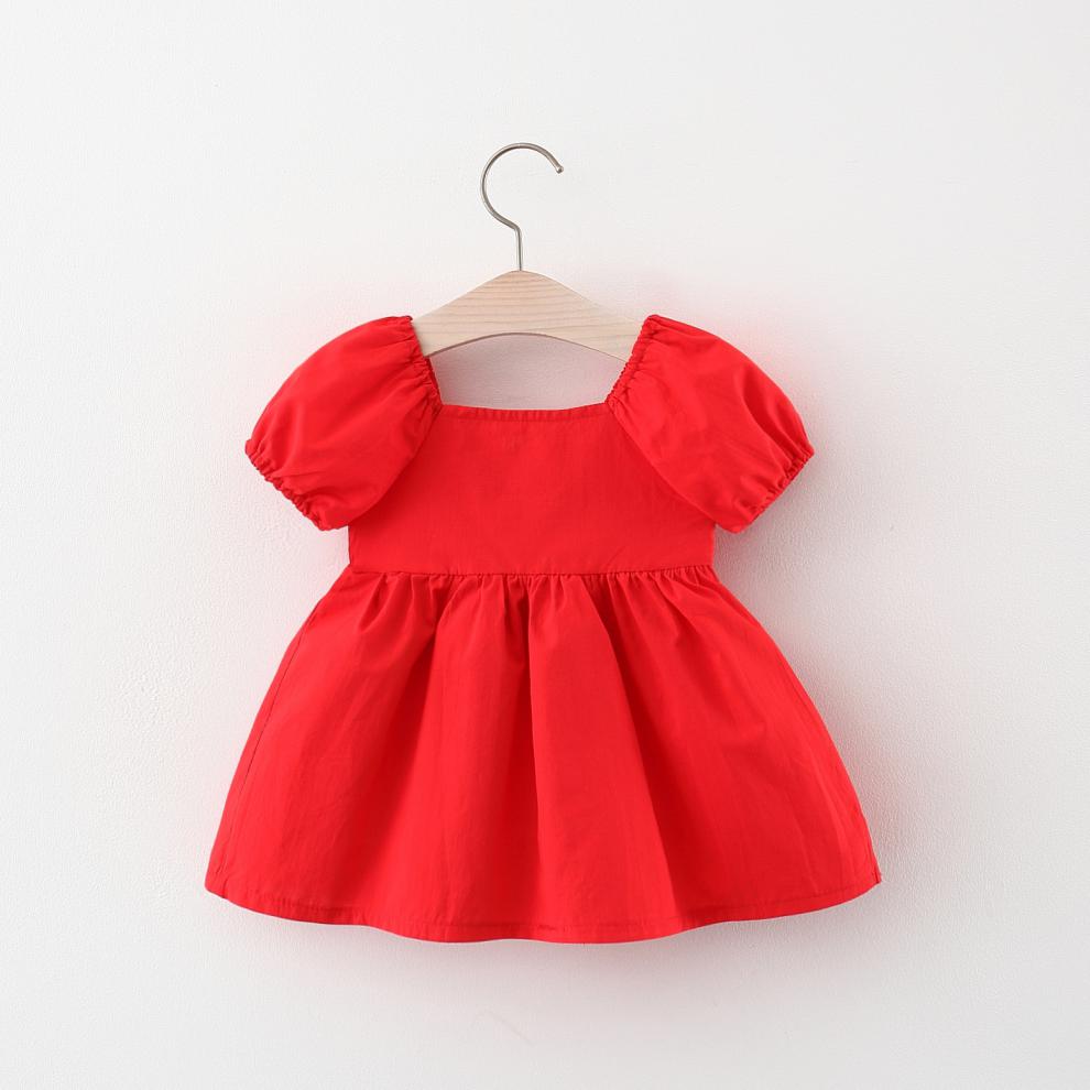婴儿连衣裙女童泡泡袖公主裙2021新款婴儿洋气夏季连衣裙周岁宝宝小