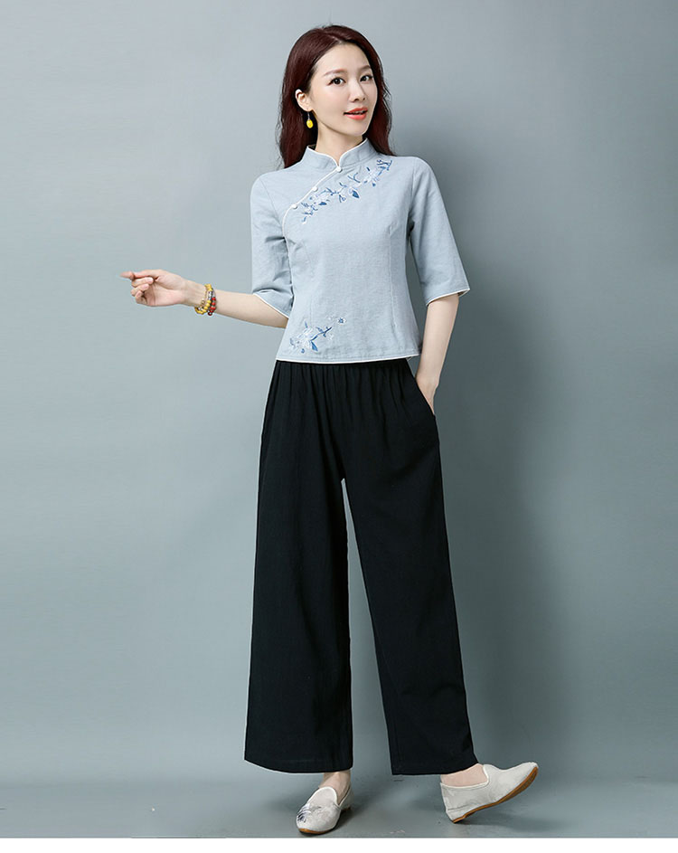 21年居士服茶艺服禅修服打坐服茶艺服女太极服佛教衣服中国风显瘦遮