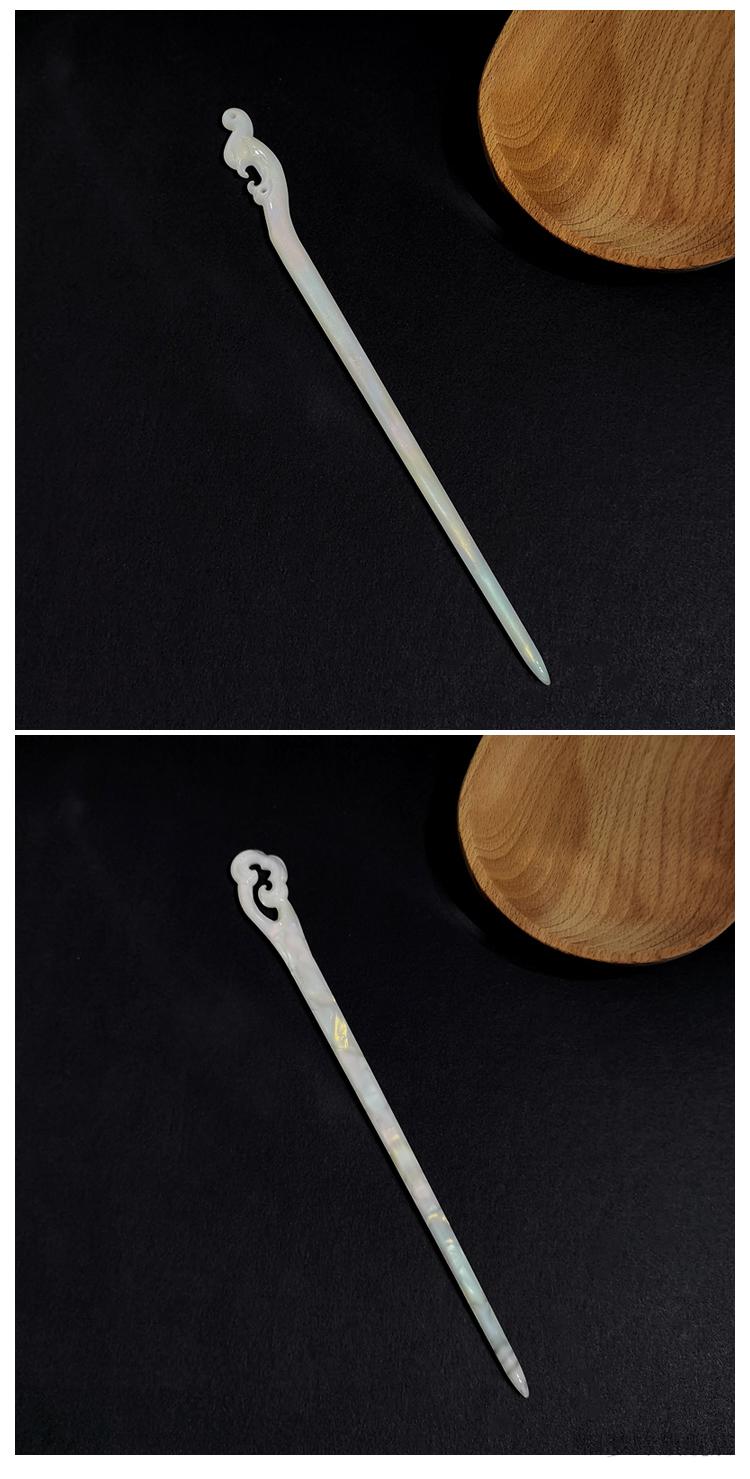 2022新款筷子发簪白色醋酸发簪日常简约现钗2022年新款一字簪子古风