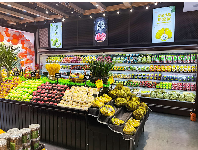 水果货架展示架超市水果货架定制水果店台阶柜果蔬陈列中岛柜梯形边柜