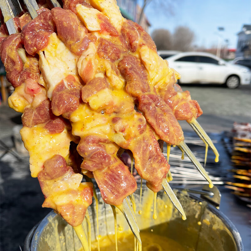 疆域秘烤正宗新疆羊肉串挂糊料70g*4袋装家用黄色烧烤肉腌料【图片 价