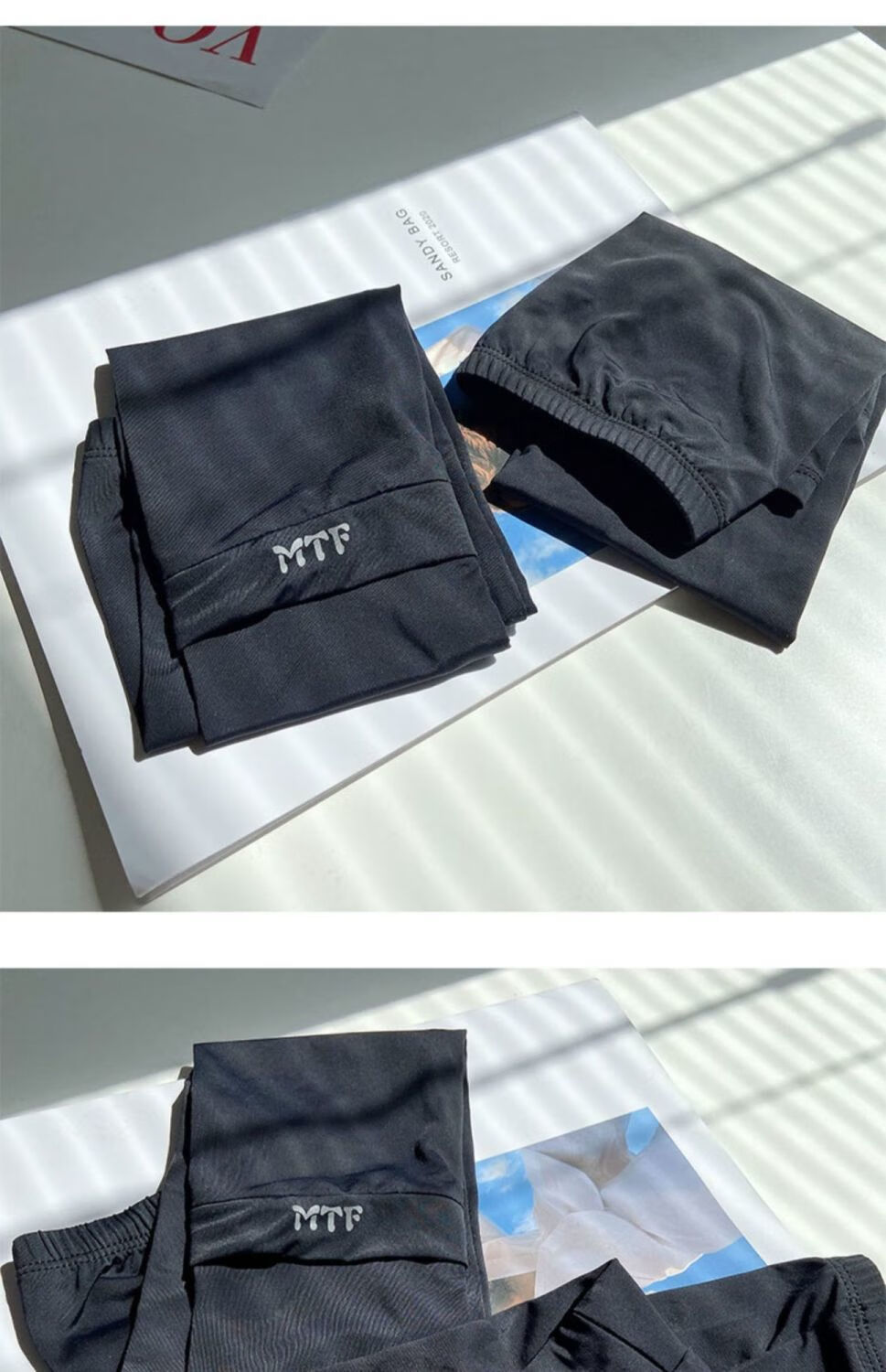 莎芡黑色冰袖夏季防手臂套袖套手套夏开车冰丝士网红she黑色