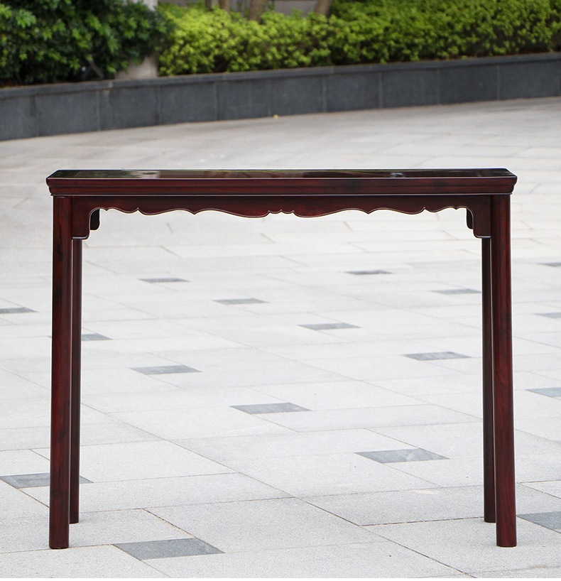 染料紫檀)明式家具纯赞比亚壶门平头案中式玄关台供桌条几香案条桌 长