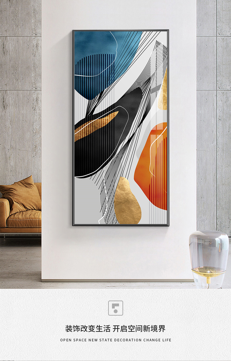 仙客居现代简约玄关装饰画风水入户玄关画北欧轻奢客厅沙发背景墙装饰