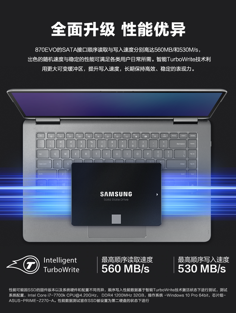 三星870evomz77e250笔记本台式机电脑25英寸satassd固态硬盘套餐一