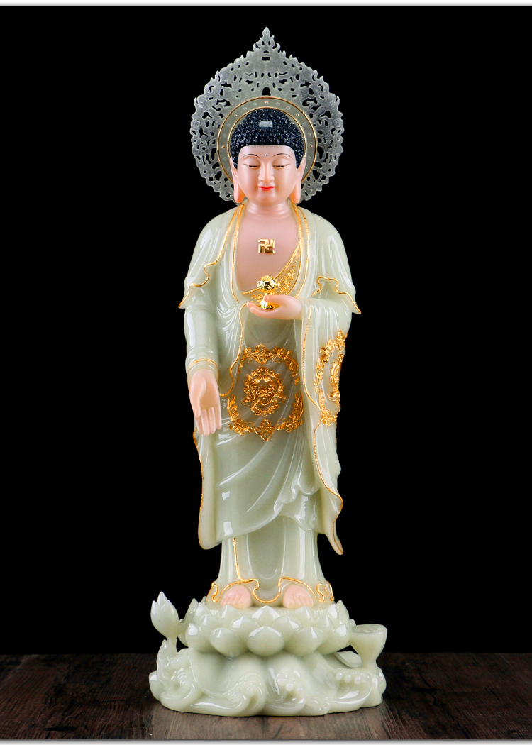 娑婆三圣佛像西方三圣神像汉白玉阿弥陀佛佛像观音菩萨佛堂家用大势至